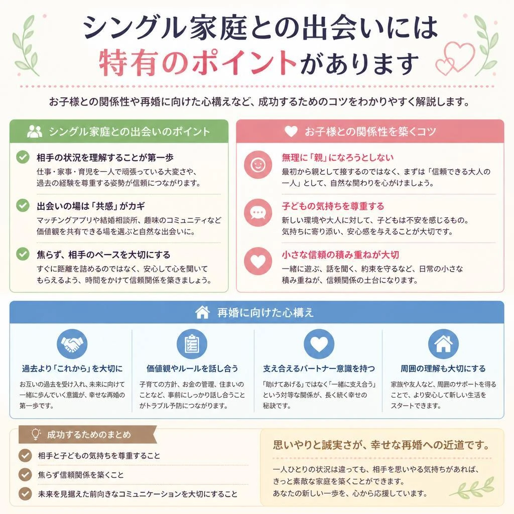 シングル家庭との出会いのコツ