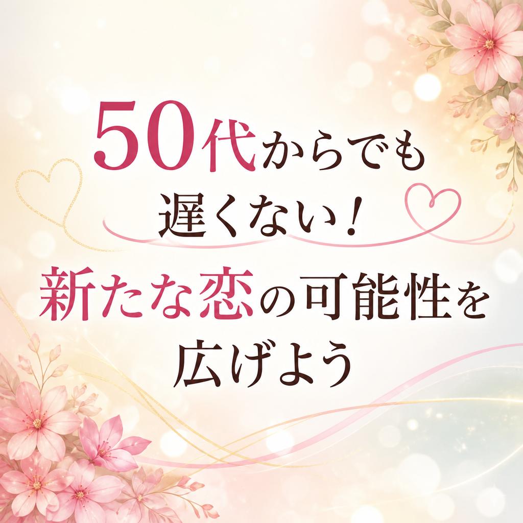 50代からでも遅くない！新たな恋の可能性を広げよう