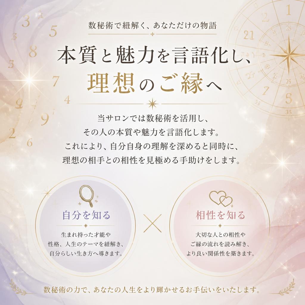 数秘術で魅力を引き出す
