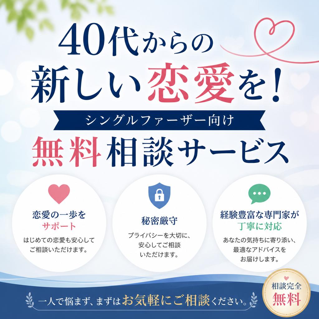 40代からの新しい恋愛を！シングルファーザー向け無料相談サービス