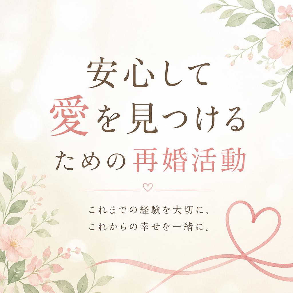 安心して愛を見つけるための再婚活動