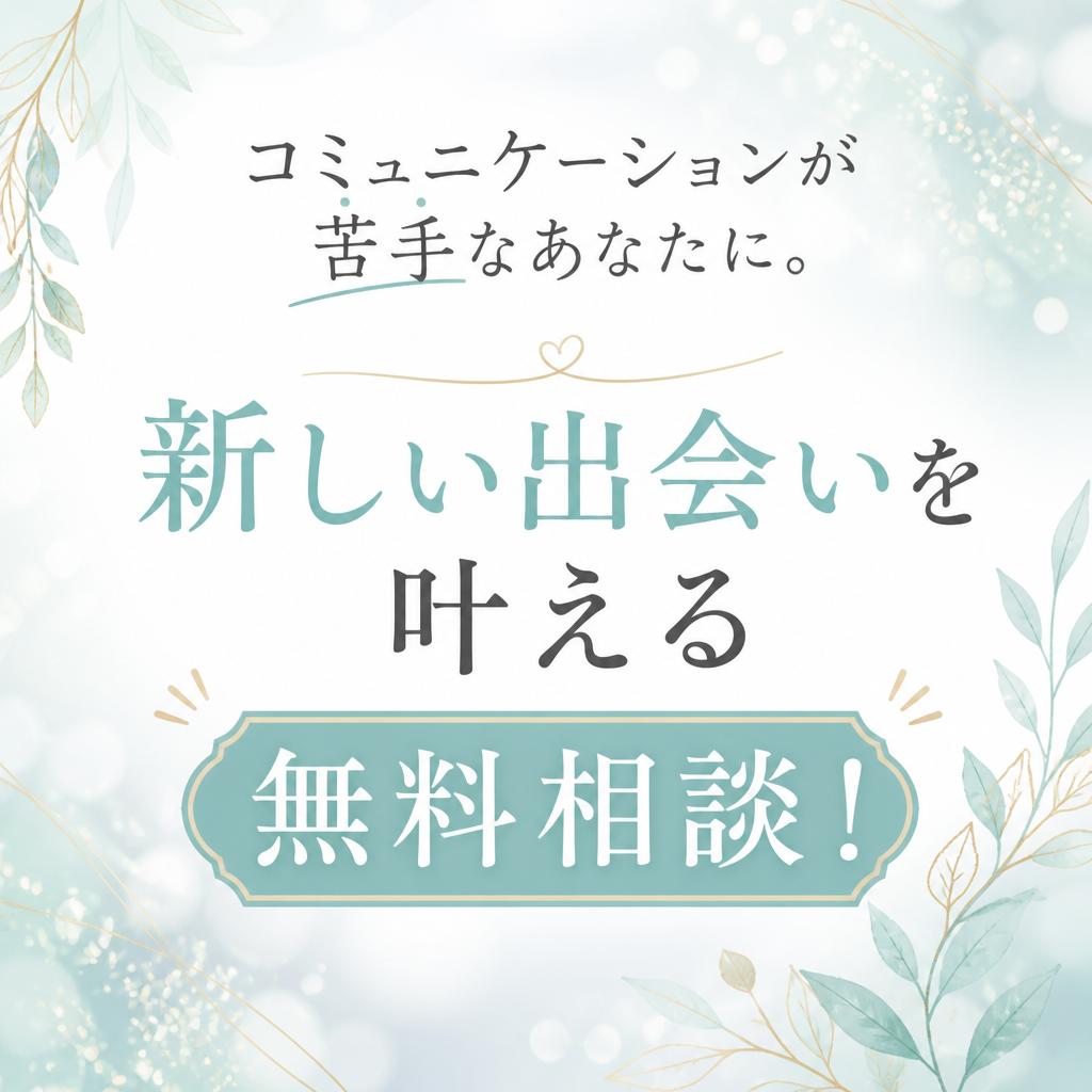 コミュニケーションが苦手なあなたに。新しい出会いを叶える無料相談！