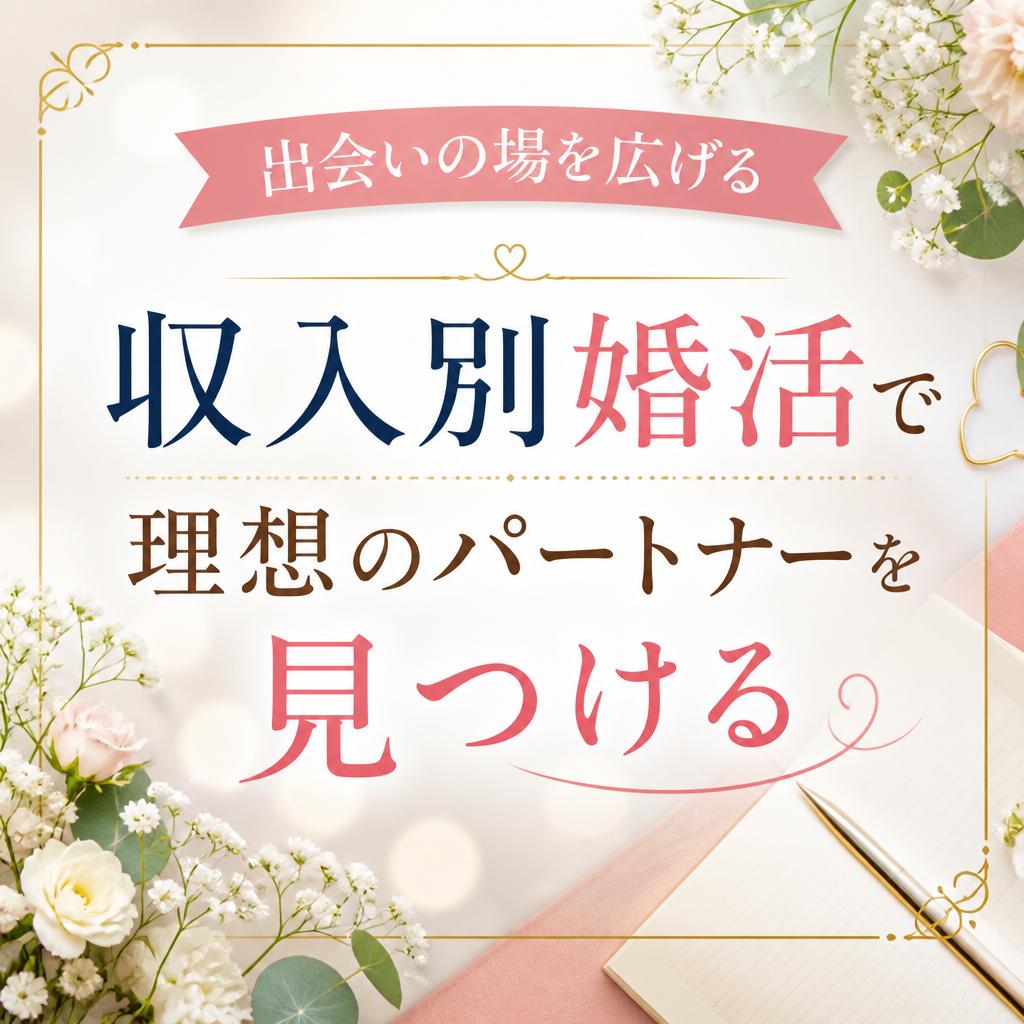 出会いの場を広げる、収入別婚活で理想のパートナーを見つける