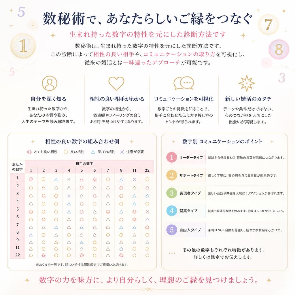 数秘術を利用した相性診断の特長