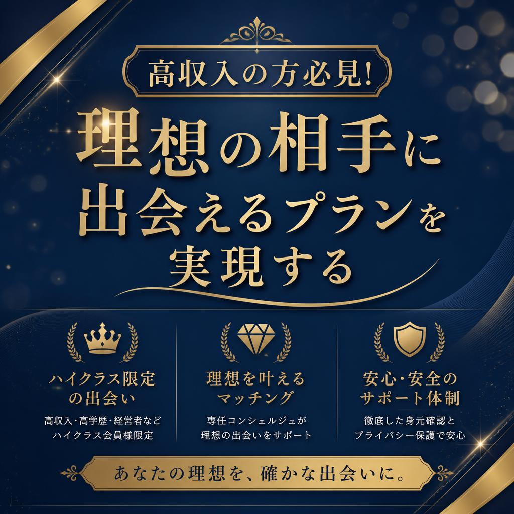 高収入の方必見！理想の相手に出会えるプランを実現する