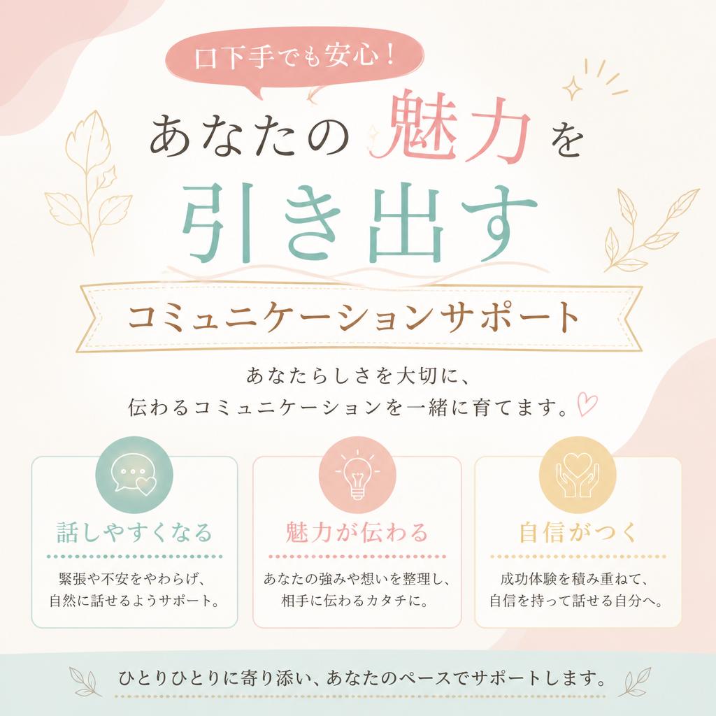 口下手でも安心！あなたの魅力を引き出すコミュニケーションサポート