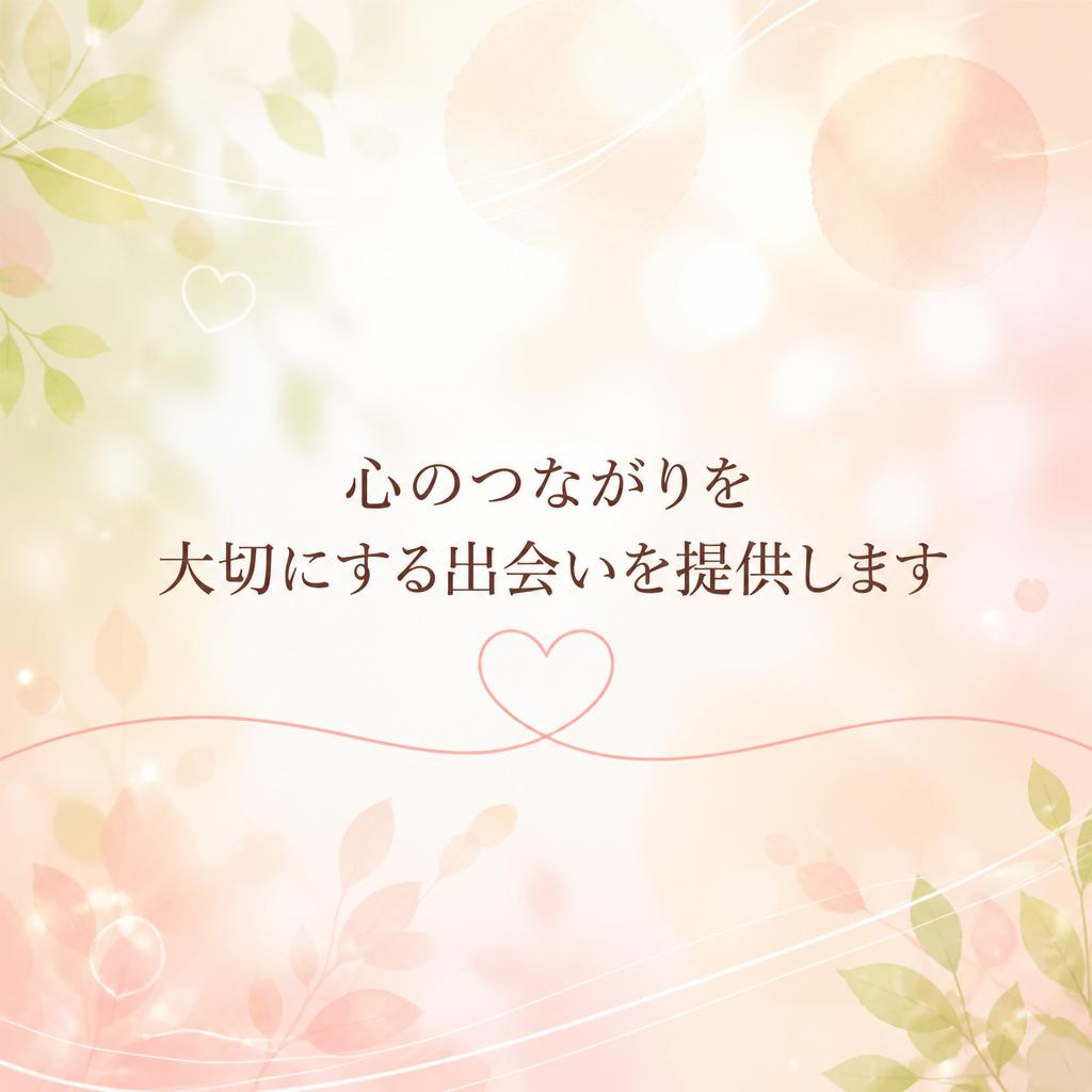 心のつながりを大切にする出会いを提供します