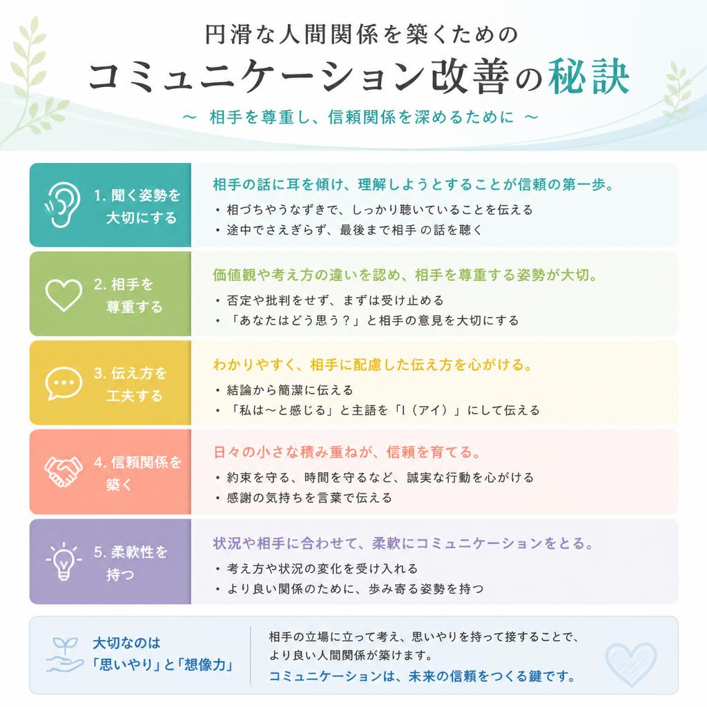 円滑な人間関係を築くためのコミュニケーション改善の秘訣