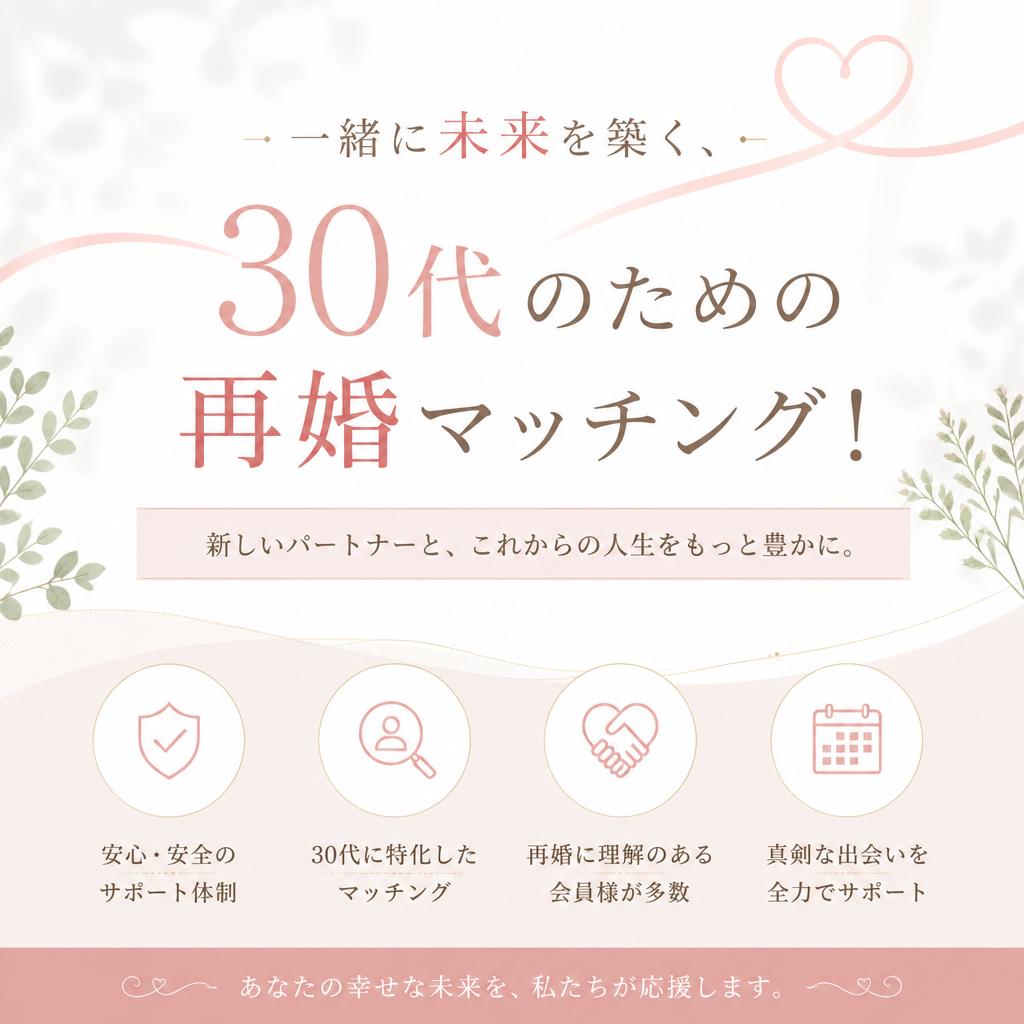 一緒に未来を築く、30代のための再婚マッチング！
