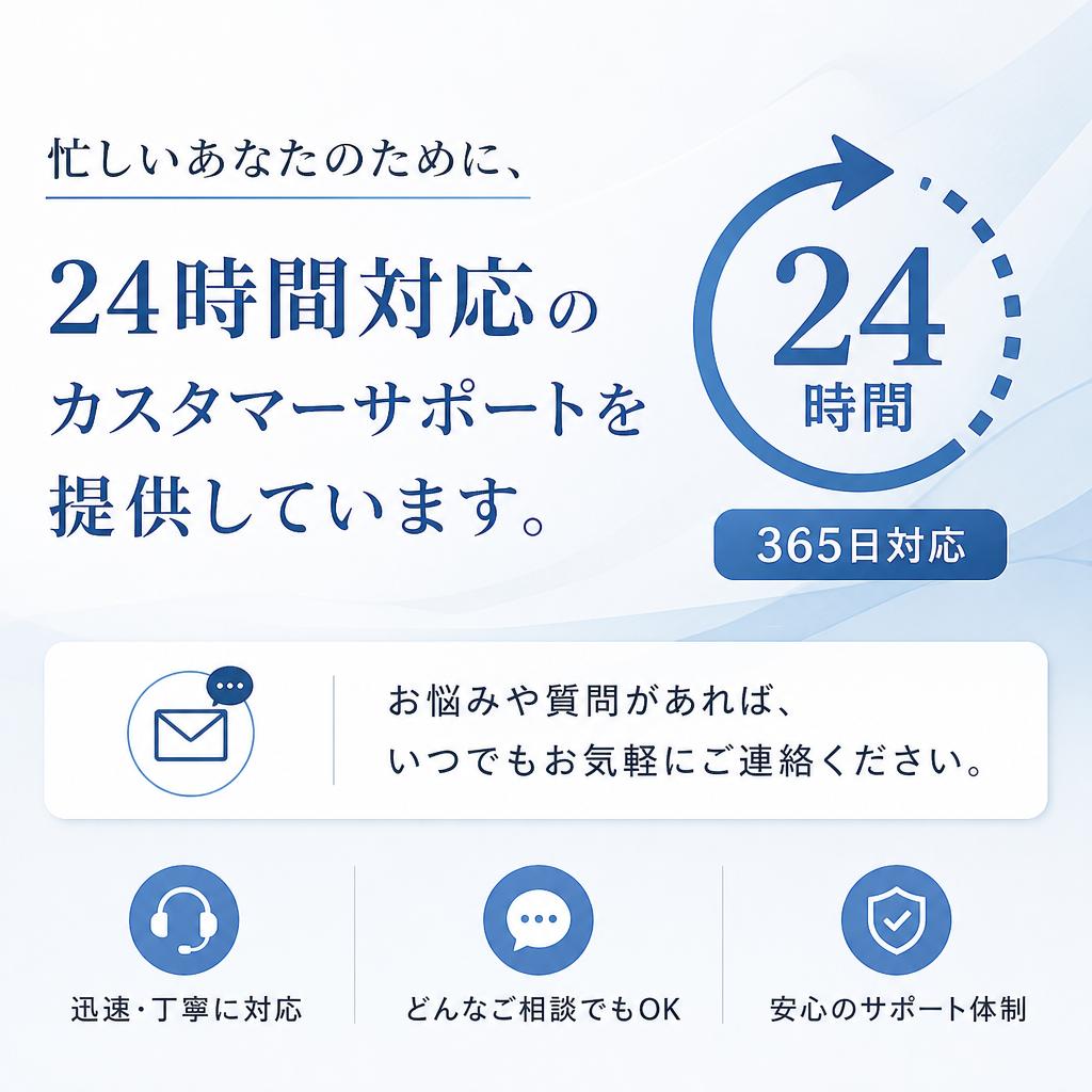 24時間いつでもサポート