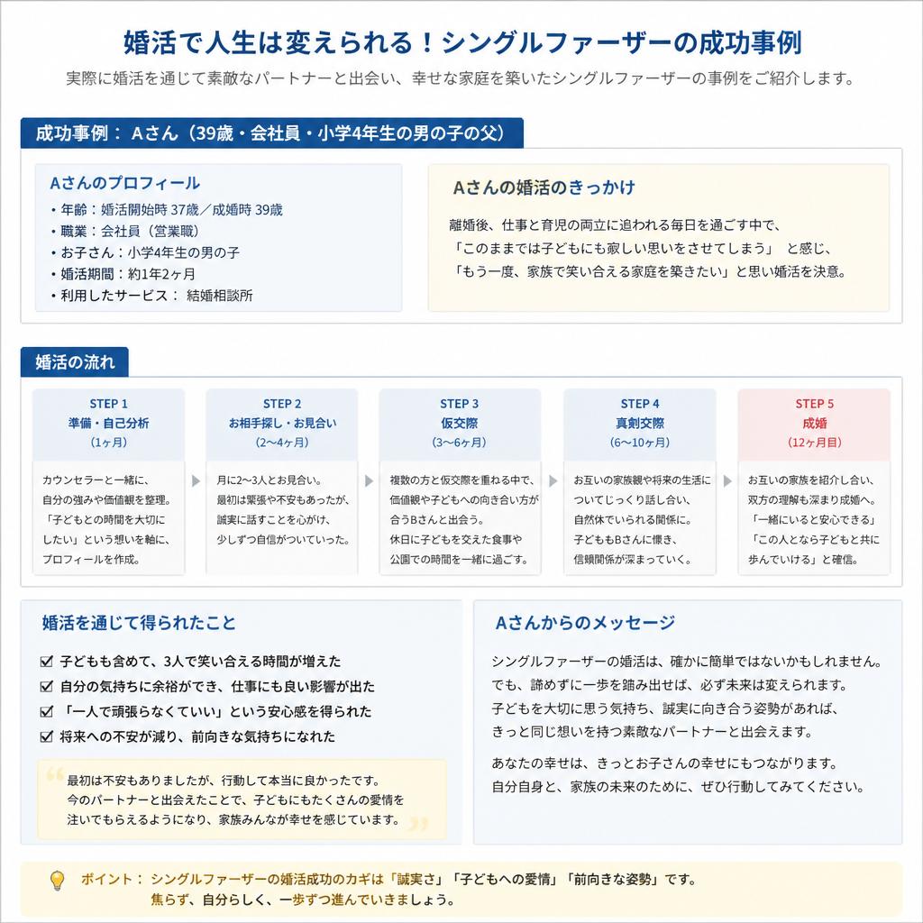 成功事例：幸せな再婚を果たしたシングルファーザーの声