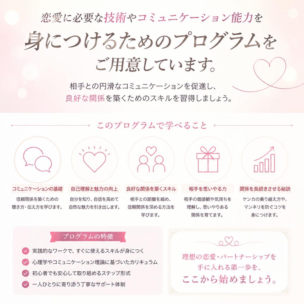 恋愛の技術とコミュニケーションを学ぶ