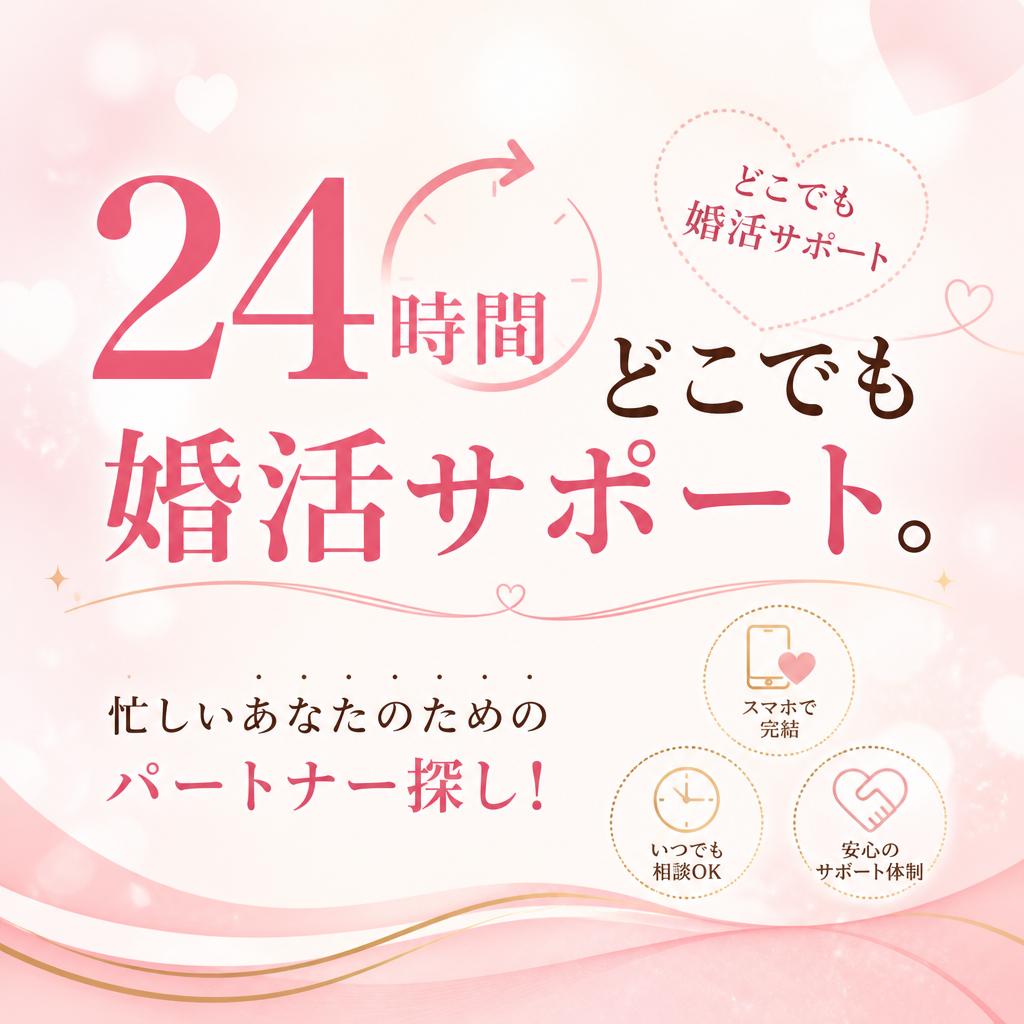 24時間どこでも婚活サポート。忙しいあなたのためのパートナー探し！