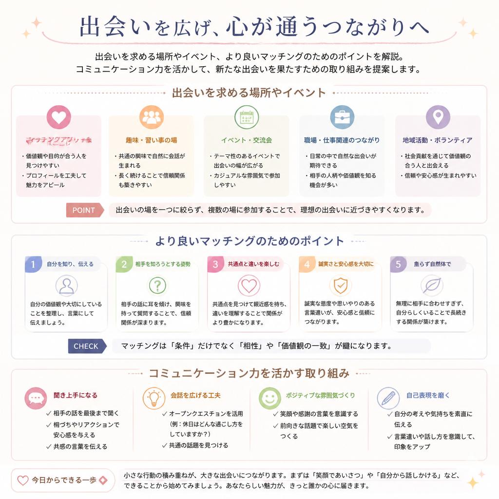 出会いのチャンスを広げる方法