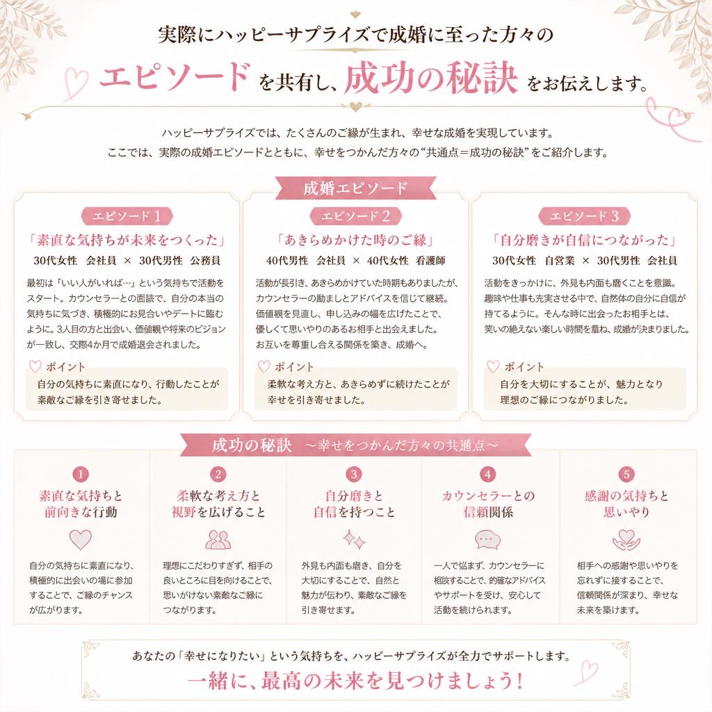 成功事例：満足の声を紹介