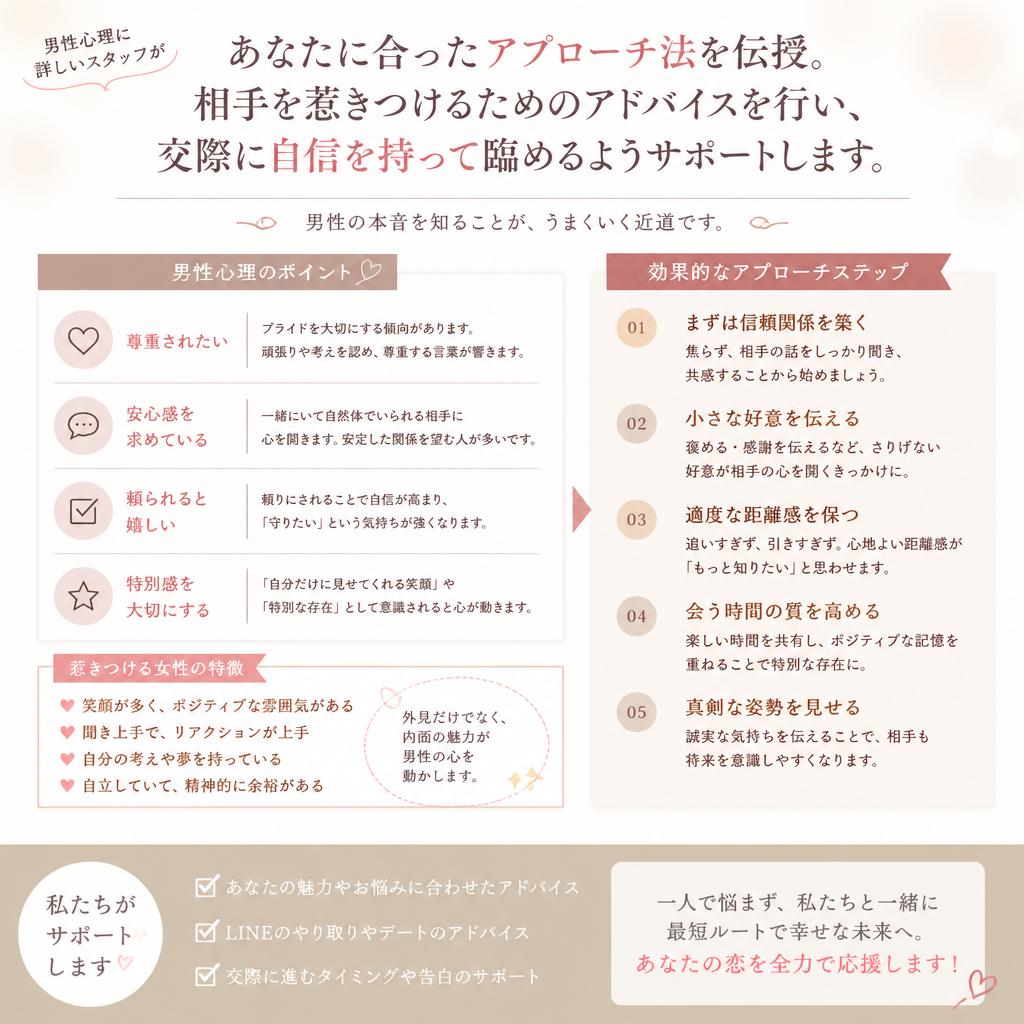 男性心理を理解したマッチングサポート