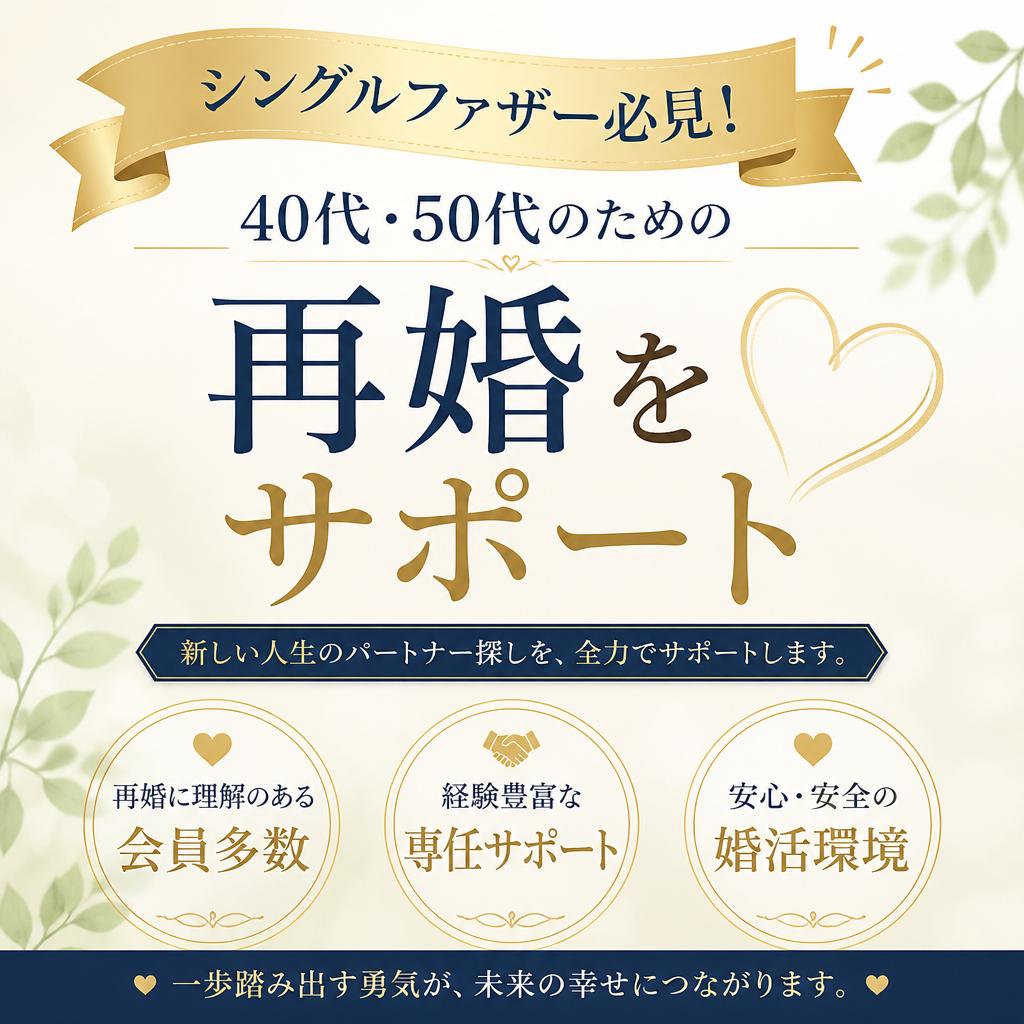 シングルファザー必見！40代・50代のための再婚をサポート
