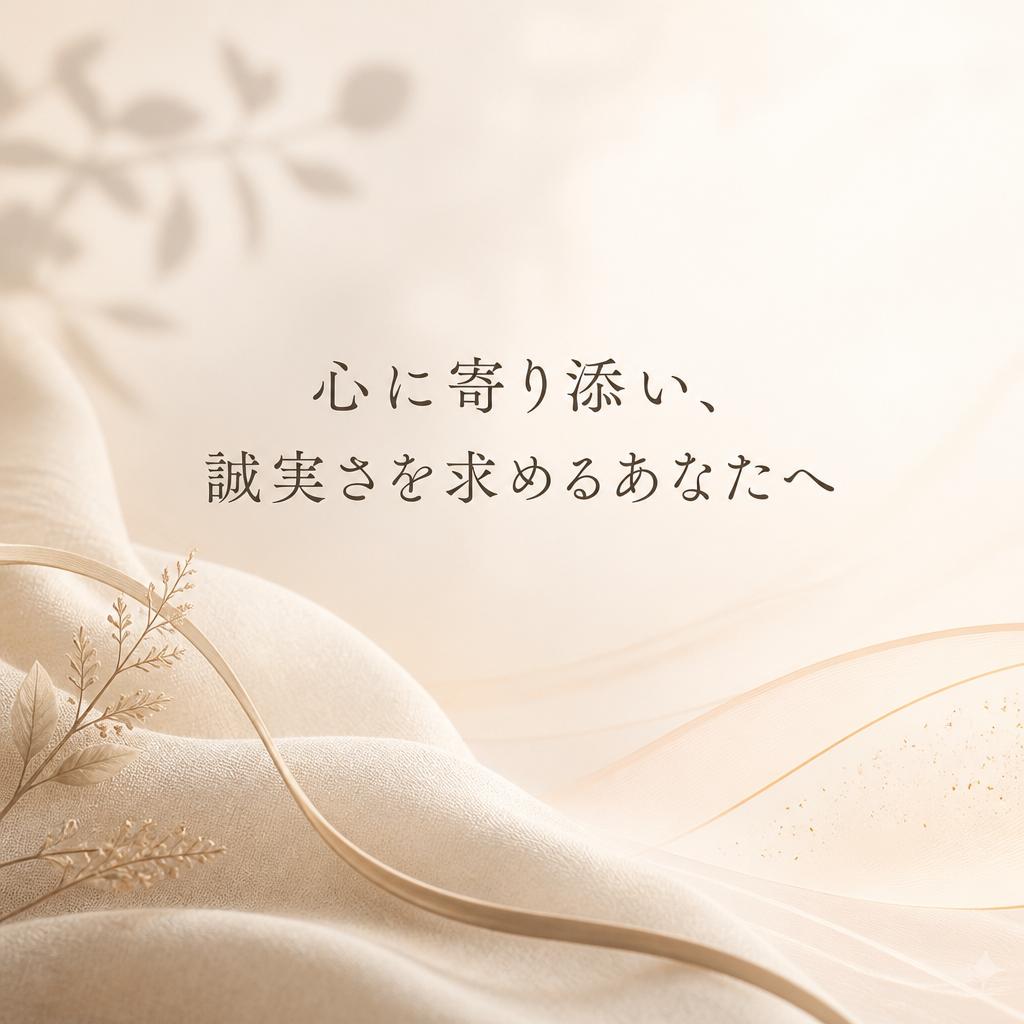 心に寄り添い、誠実さを求めるあなたへ