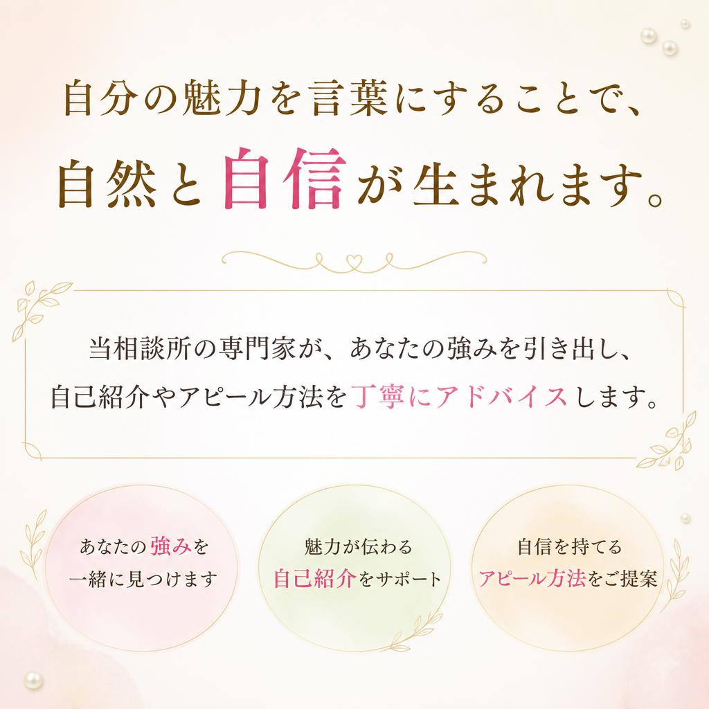 魅力を言語化することで自信を持つ